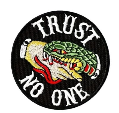 #ad Trust No One Traditional Snake Iron Sew on Embroidered Patch for DIY Vest Cloths $7.99