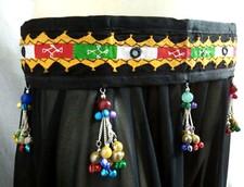 Tribal Fusion Kuchi Belly Dance Jewelry Ethnic Costume Coin Belt Teal Gypsy Boho