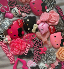Craft barbie cabochon Flat back Resin KAWAII JUNK PHONE CASE CHARMS KITTY Hello