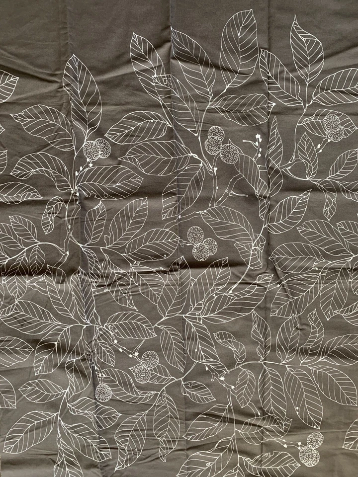 IKEA Maria Astrom 2004 gris marrón blanco hojas tapizado tela 2 yardas x 58" Foto 3 de 4