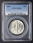 1943 Walking Liberty Half Dollar MS64 PCGS Philadelphia 50C - COINGIANTS -