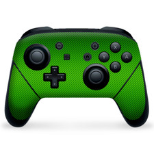 Nintendo Switch Pro Controller Skin Decal Vinyl - Lime Green carbon fiber look