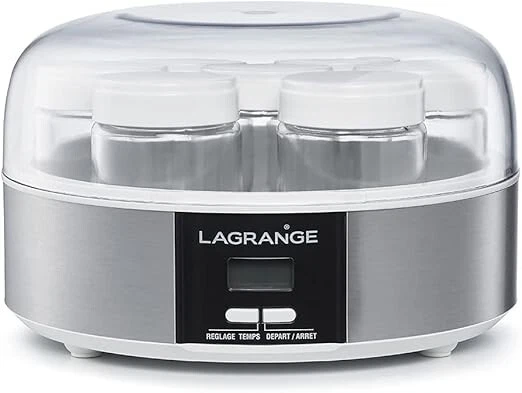 Yogurtiera LaGrange 439101 argento con 7 vasetti in vetro e display elettronico - Immagine 4 di 4