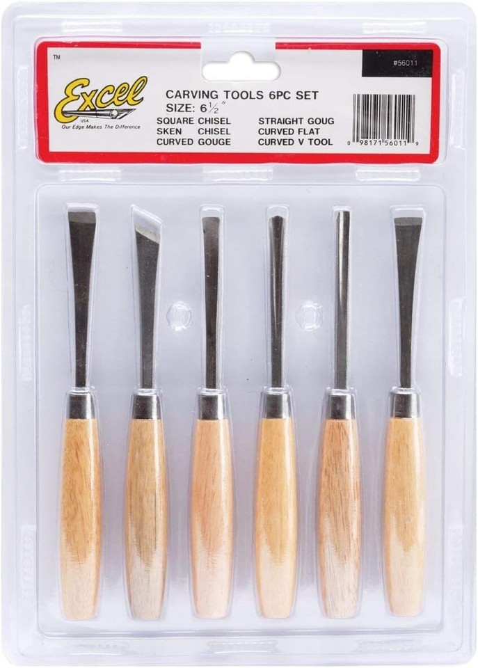 ProEdge 6-Piece Beginner's Wood Carving Set - Includes Chisels & Gouges ...