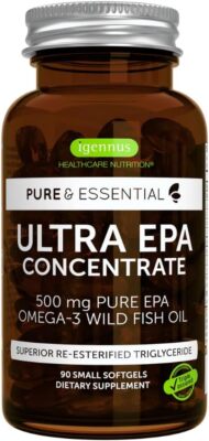 Pure & Essential Pure EPA Omega-3 Concentrate 500 mg, EPA Only Fish Oil, rTG, 90