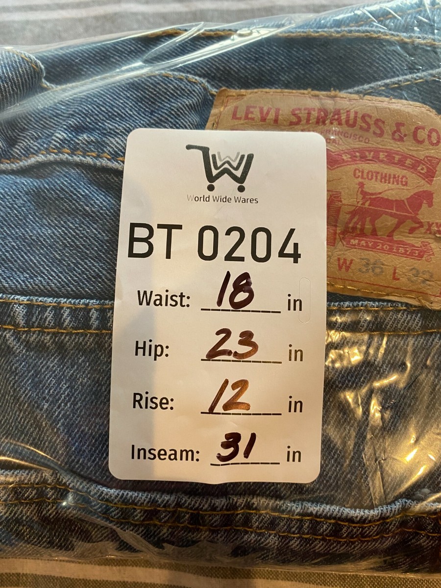 Levis 501 Men's Blue Jeans Button Fly Straight Leg Denim tag 36 X