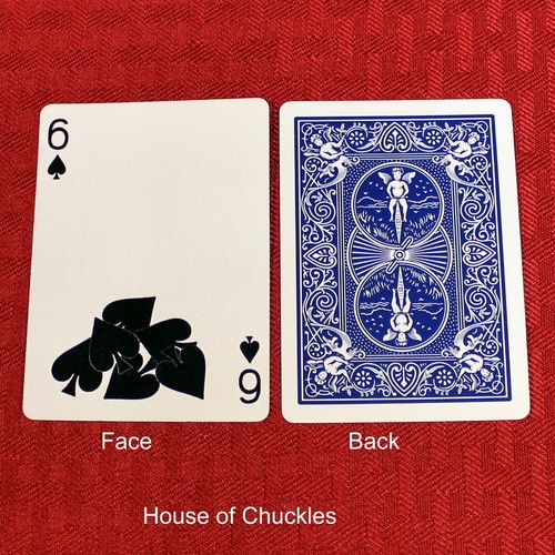 6 of Spades, Fallen Pips - Blue - Custom Printed Bicycle Gaff Playing Card