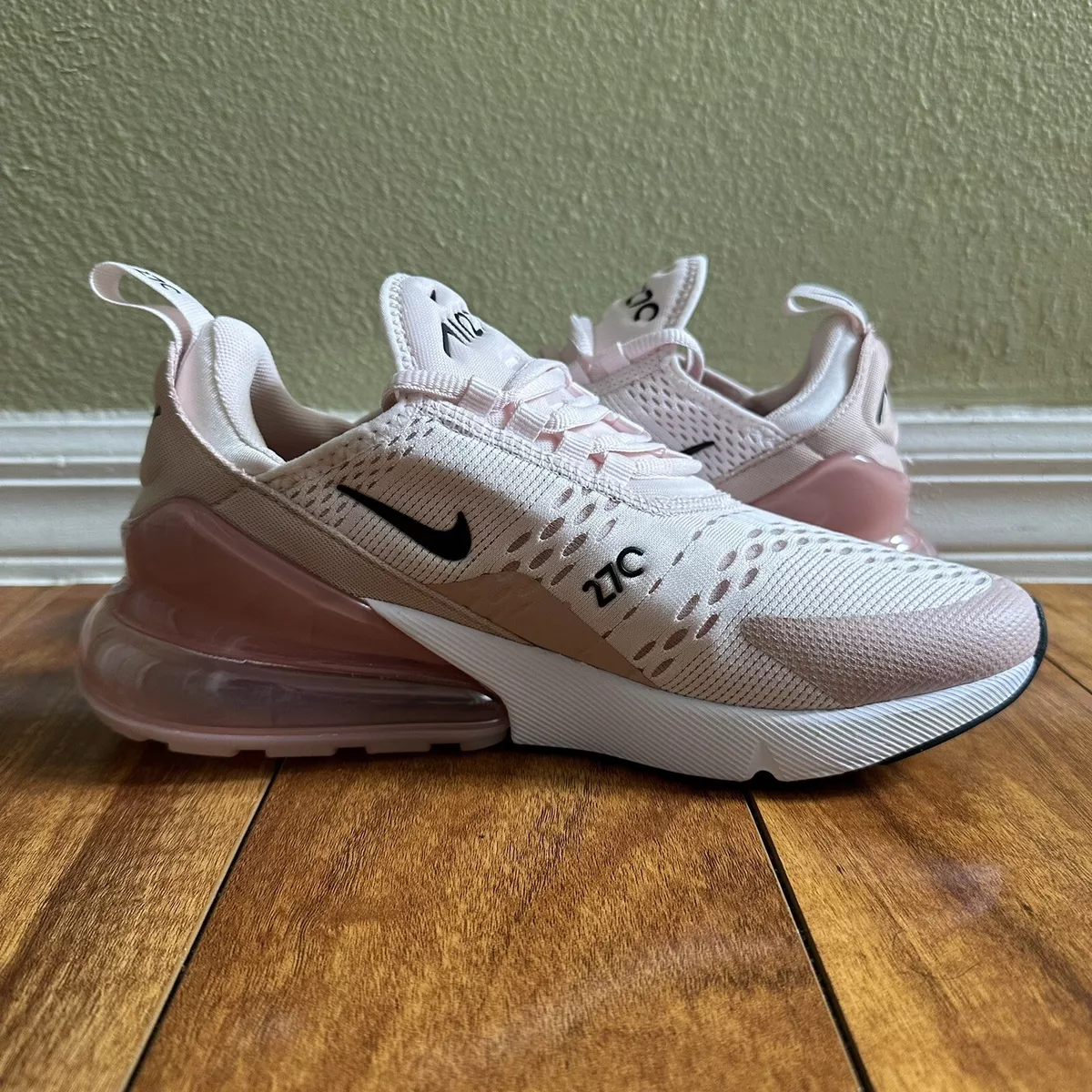 Nike Air Max 270 Light Soft Pink White Running Sneaker AH6789 604