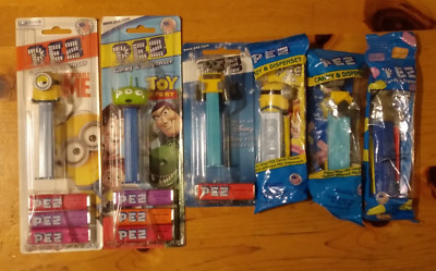 PEZ  Pixar Lot of 6 Toy Story Wall E Despicable Me Shrek New & Sealed