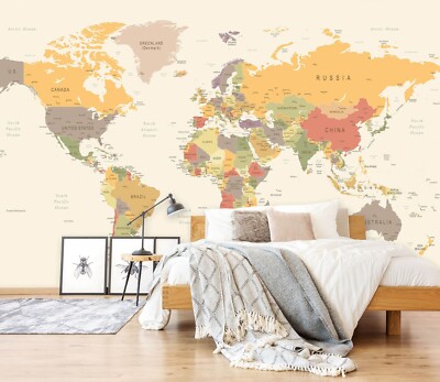 3D Yellow Map 1734 Wallpaper Mural Wall Print Wall Wallpaper Murals US Coco