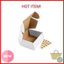 Eupako 4x4x2" Corrugated Box Mailers 50 Pack White Cardboard Small Shipping Boxe
