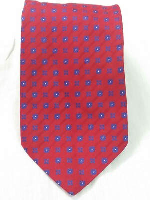 Kanäle Englisch Rot Blau Blumen Punkte Krawatte Tie Necktie 100% Polyester A620
