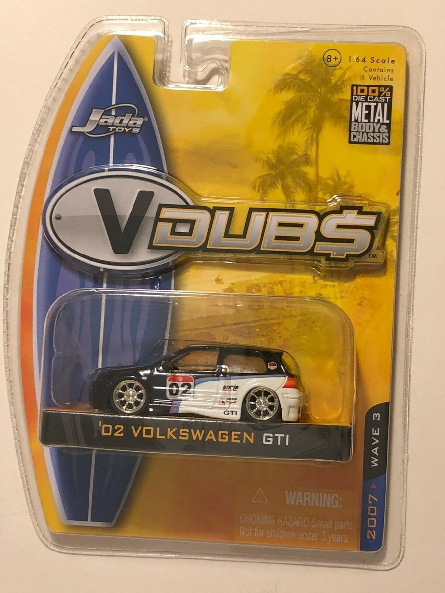 ミニカー　１/６４　volkswagen   jadatoys JADA TOYS VDUBS 2002 VOLKSWAGEN VW GTI BLACK / WHITE 1:64
