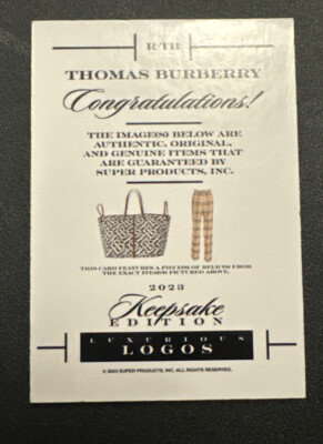 THOMAS BURBERRY 2023 Super Break Keepsake Edition LUXURIOS LOGOS