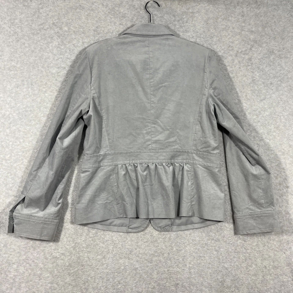 Talbots Gray Velvet Utility Jacket Womens Size 12 Career Quiet Luxury Minimalist - Image 2 of 4