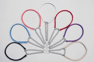 Webbing Martingale / Half-Check Dog Collar 12mm wide - Soft and Strong