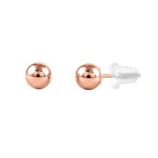 3mm Ball Stud Earrings in 14K Rose Gold 0.13 grams