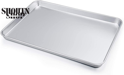 Large Baking Sheet,  Stainless Steel Cookie Sheet Baking Pan Tray, Rectangle 