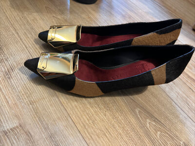 Burberry Prorsum Runway Camel Print Calf Hair Leather Low