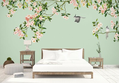 3D Green Branch A316 Business Wallpaper Wall Mural Self-adhesive Commerce Amy