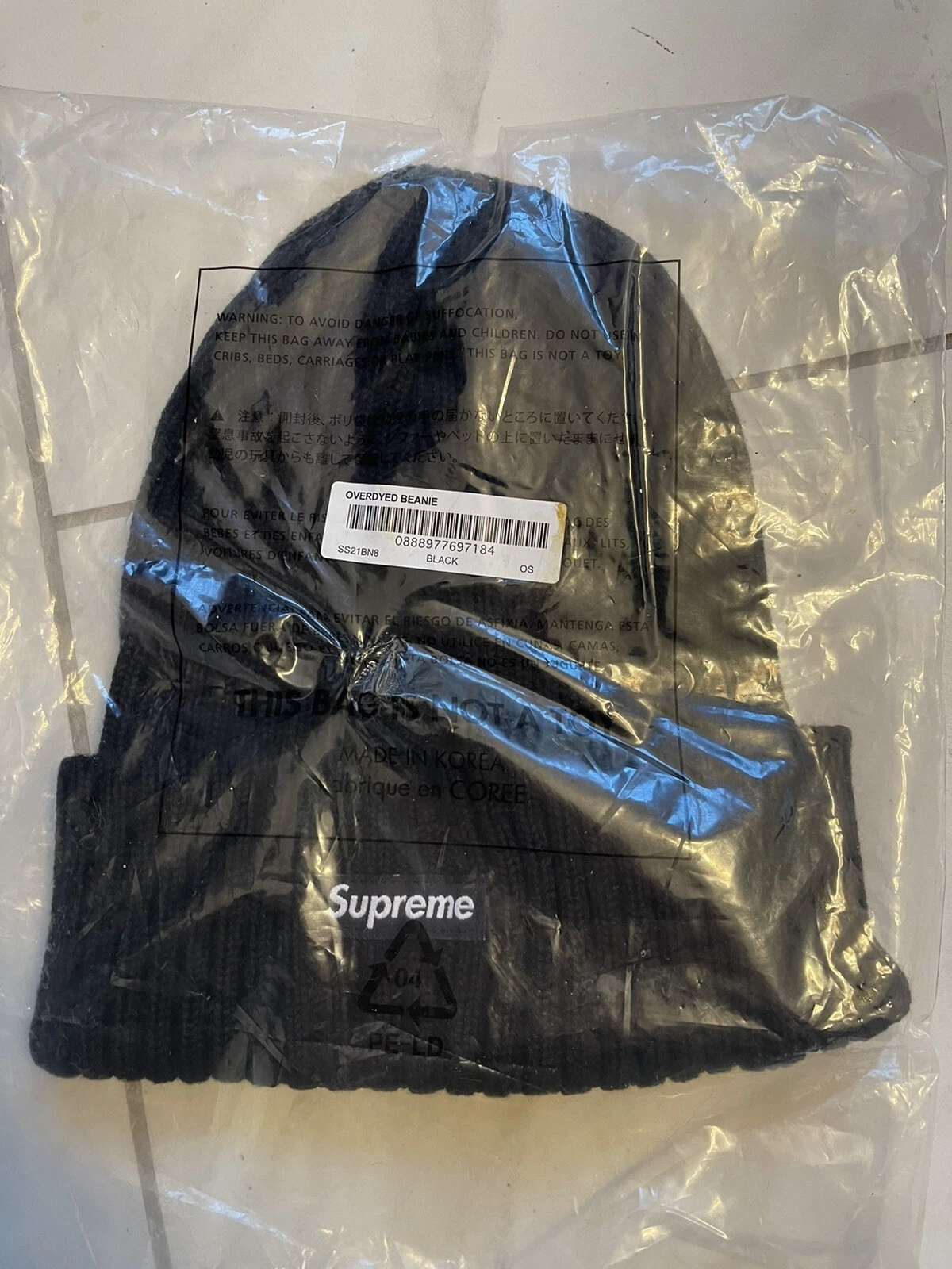 supreme beanie black