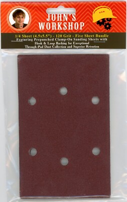 Neilsen CT3191 180W (Teal) - 1/4 Sheet - 120 Grit - No-Slip - 5 Sandpaper Bundle