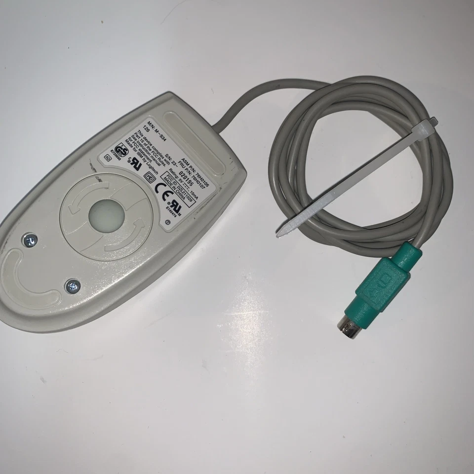 Grade A ~ IBM Wired PS/2 Mechanical Roller Ball 2-Button Mouse 76H0107 - Image 2 of 3