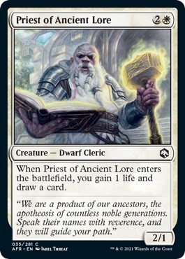 Priest of Ancient Lore AFR 35 MTG Adventures in the Forgotten Realms Common N...