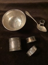 Scrap Lot of STERLING SILVER Items: Spoon, Bowl, Napkin Rings ~ Almost 200 Grams