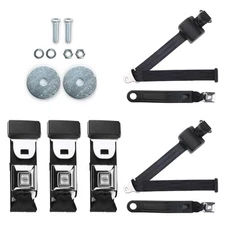 Push Button Seat Belt Kit 2 Front Shoulder and 3 Rear Lap with Starburst Design