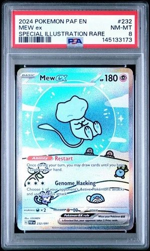 2024 POKEMON PAF EN-PALDEAN FATES SPECIAL ILLUSTRATION RARE #232 MEW EX PSA 8