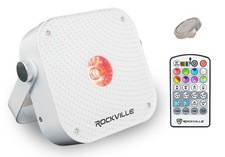 Rockville MINI RF1 V3 White DJ LED Par Wash Up Light RF Remote Magnetic Mount