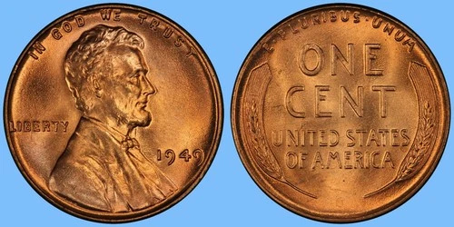 1949 Lincoln Wheat Cent Penny ~ BU UNCIRCULATED ~ 1c Coin Collectible