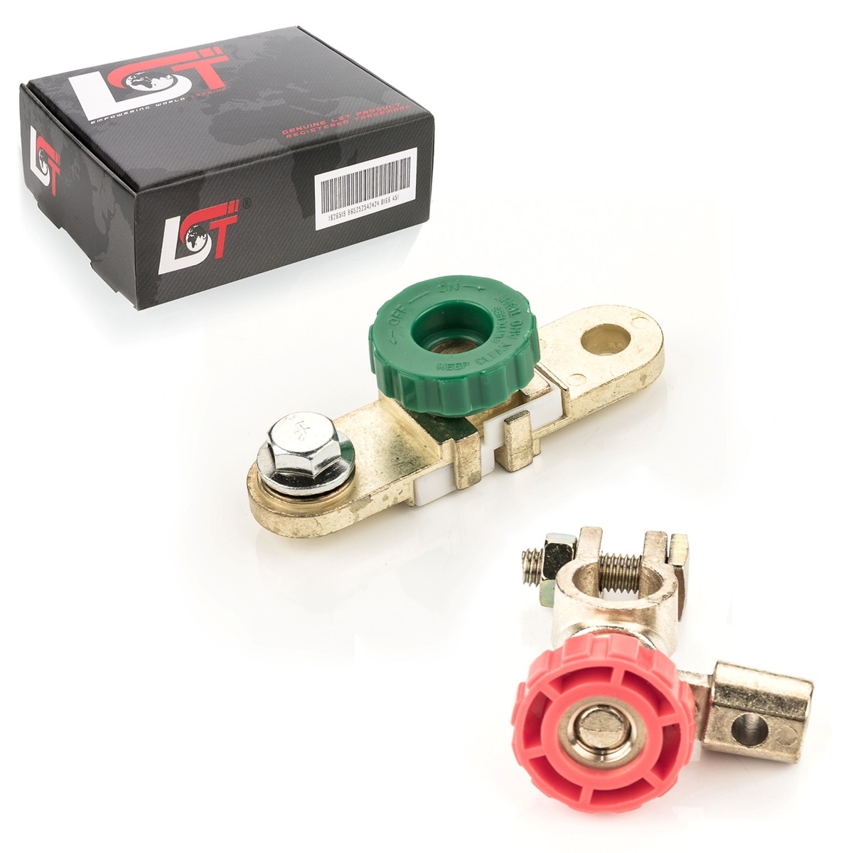 2x Car Battery Isolator Disconnect Switch with Round Knob Red Green for VOLVO