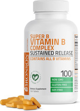 Bronson Super B Vitamin B Complex Sustained Slow Release Vitamin B1, B2, B3, B6