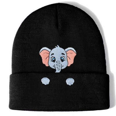 Elephant Gifts Beanie Hat for Women Men Get Well Soon Funny One Size, Black