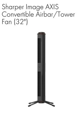 Sharper Image AXIS Convertible Tower Fan, Adjustable Tilt, Remote, 3 Speed, Bla 