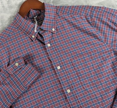 Vineyard Vines Shirt Mens Medium Plaid OTG On The Go Brrr Stretch Performance