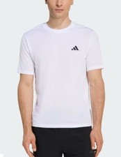 NWT Adidas Men's L White Logo T-Shirt Cotton Blend Short Sleeve