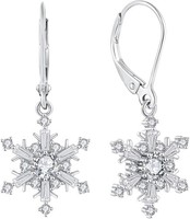 Schneeflocken Ohrringe 925 Sterling Silber Aquamarin Blau Zirkonia Ohrhnger