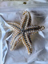 Starfish Brooch Pin Rhinestone