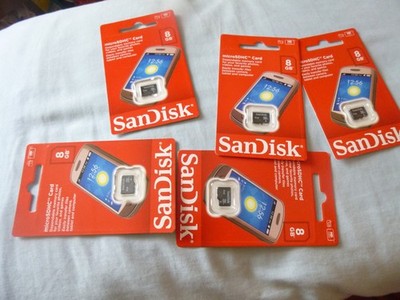 Restposten fünf Sandisk 8gb Micro SDHC Karten (Class 5)