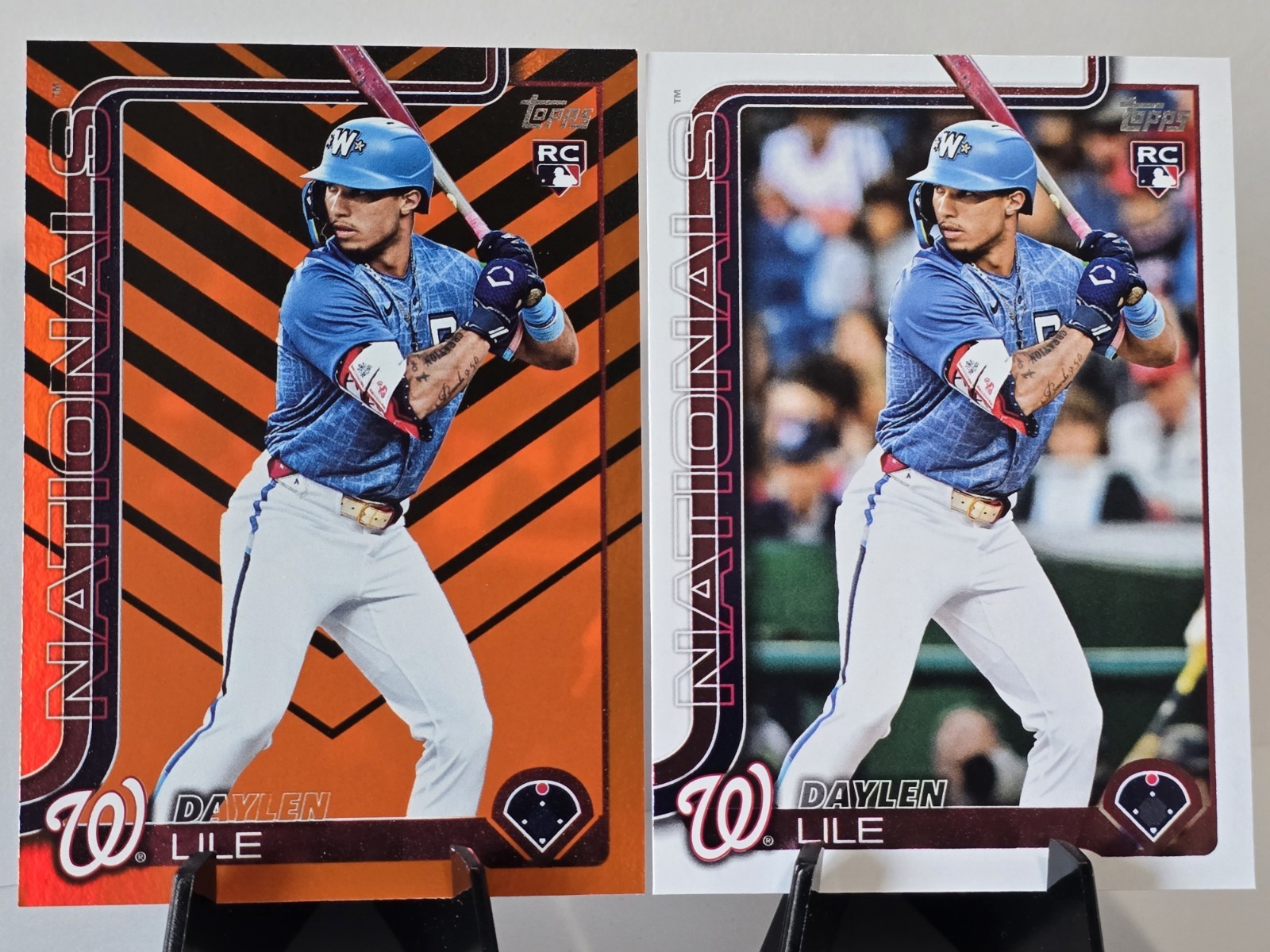 DAYLEN LILE Washington Nationals 2025 Topps Update #US172 Holiday Foil RC + Base