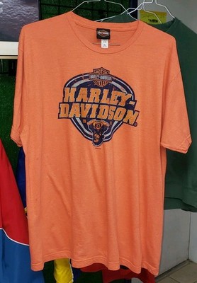 Harley-Davidson Men's XL Alligator Alley Fort Lauderdale Motorcycle Shirt Orange