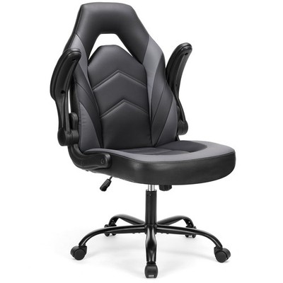 Computer Video Game Desk Chair - Ergonomic Comfy Lumbar Support, PU Leather w...