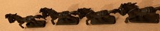 Vintage Plastic Toy Miniature Black Horses 4 - Western Cowboy Playset Pieces