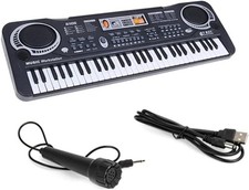 Children's Electronic Piano 61 Keys with Mic Portable Keyboard for Beginners