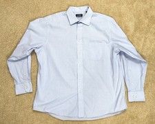 Chaps Button Down Shirt Mens Large 17-17.5 34/35 Blue Long Sleeve Business