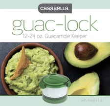 Casabella Guac-Lock Container in Green w/ White For Avocado Storage & Freshness