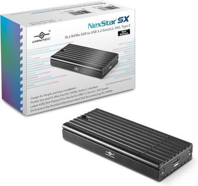   Vantec NexStar SX 20Gbps M.2 NVMe SSD Enclosure USB 3.2 Gen 2x2 - NEW Open Box